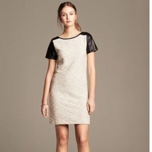 Banana republic heritage tweed faux leather dress